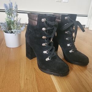 Women's Black Suede Ankle Boots
